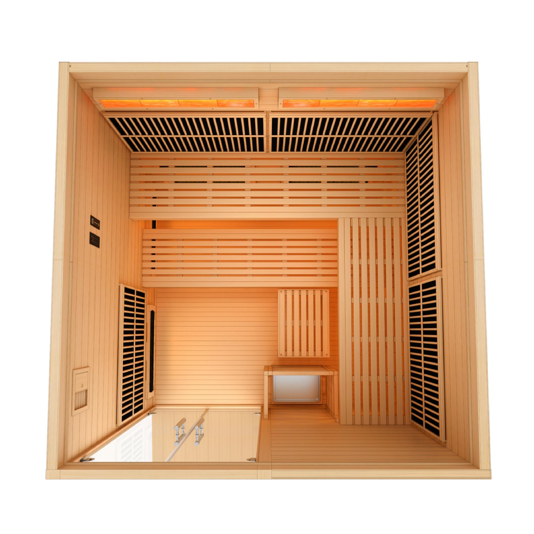 Golden Designs Toledo 6 Person Hybrid Infrared & Traditional Sauna (GDI-8360-01)