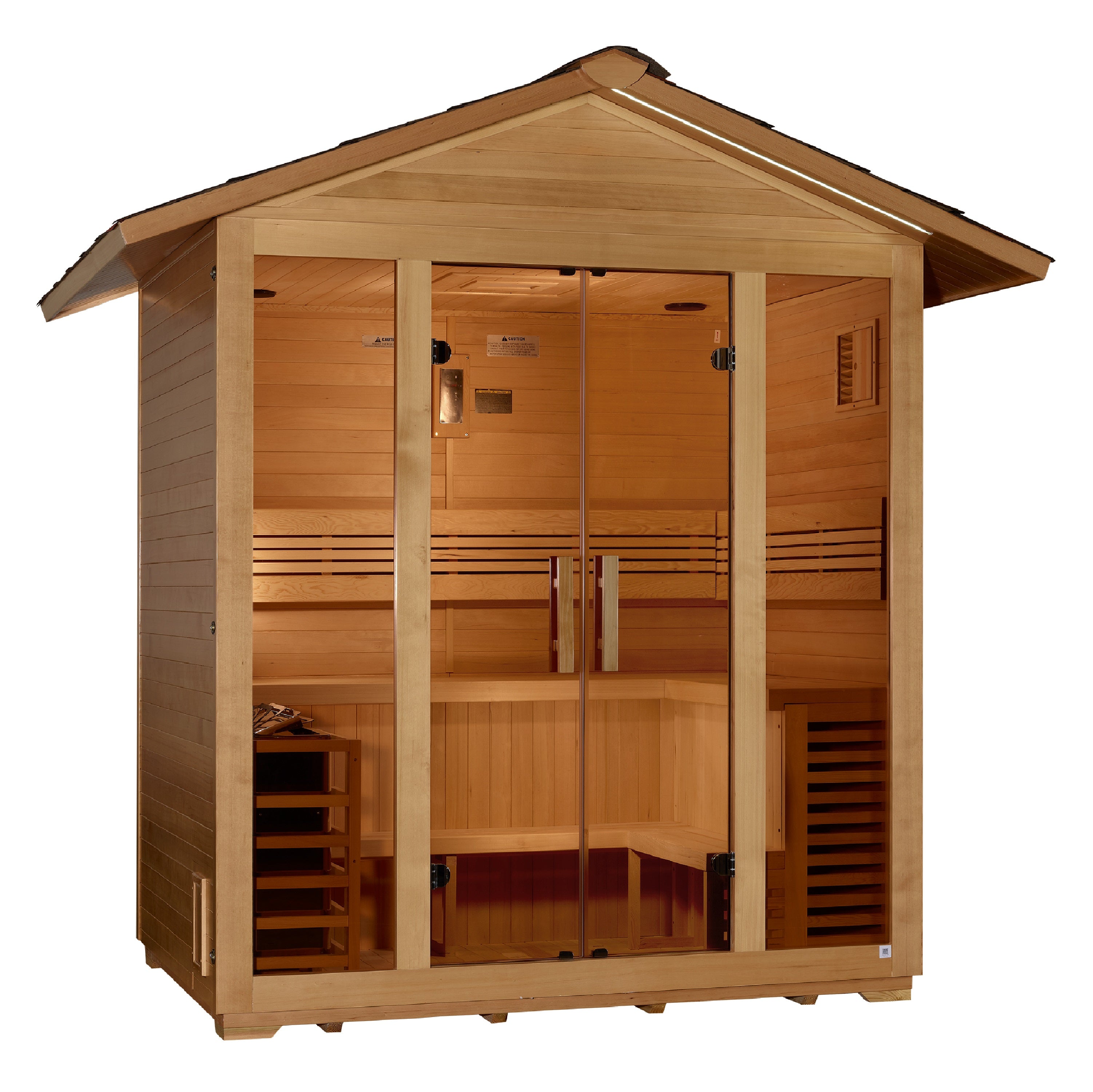 Golden Designs "Vorarlberg" 5 Person Traditional Outdoor Sauna -  Canadian Hemlock (GDI-8105-01)