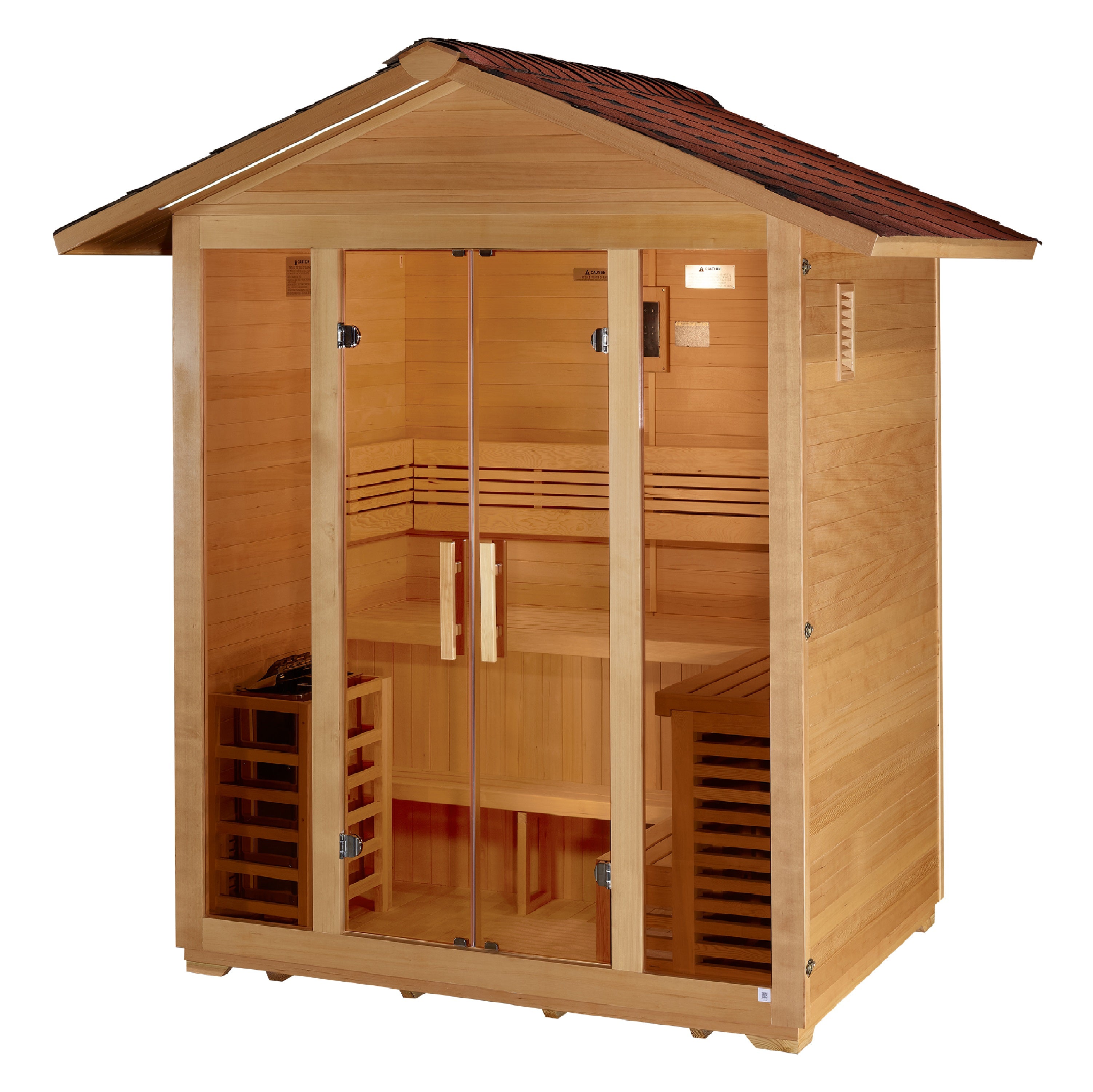 Golden Designs "Vorarlberg" 5 Person Traditional Outdoor Sauna -  Canadian Hemlock (GDI-8105-01)