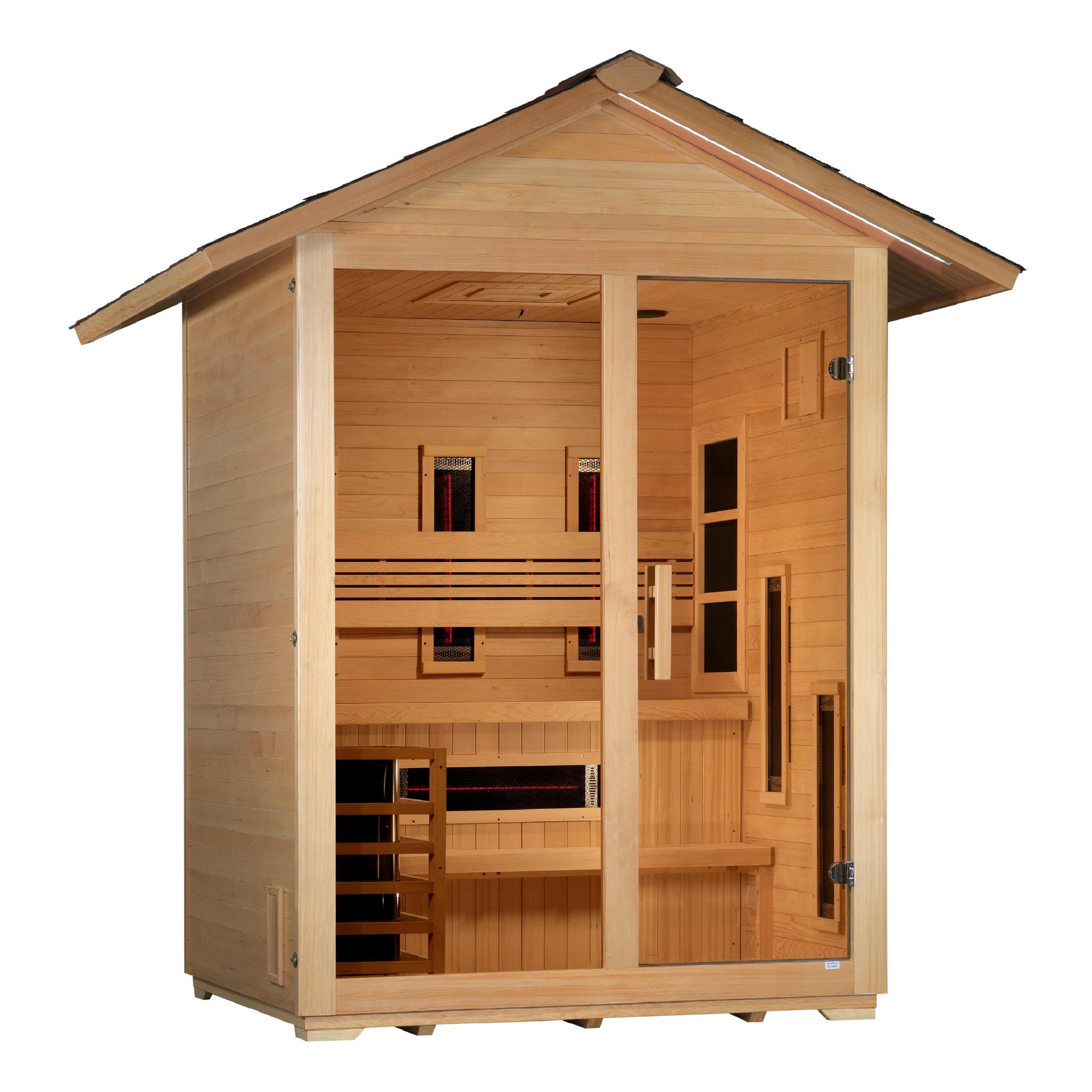 Golden Designs Carinthia 3 Person Hybrid Sauna with Full Spectrum & Harvia Stove (GDI-8123-01)