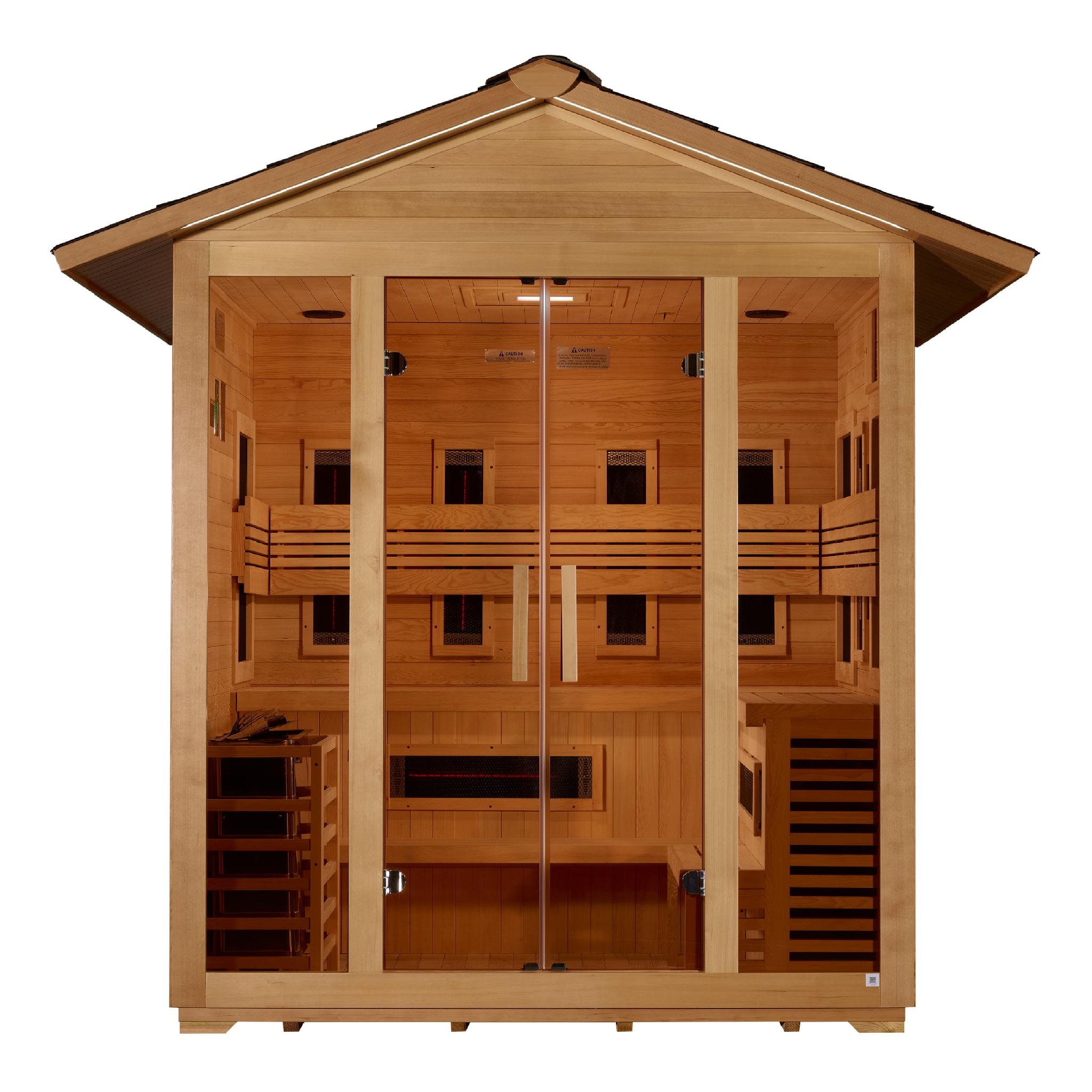 Golden Designs Gargellen 5 Person Hybrid Sauna with Full Spectrum & Harvia Stove (GDI-8125-01)