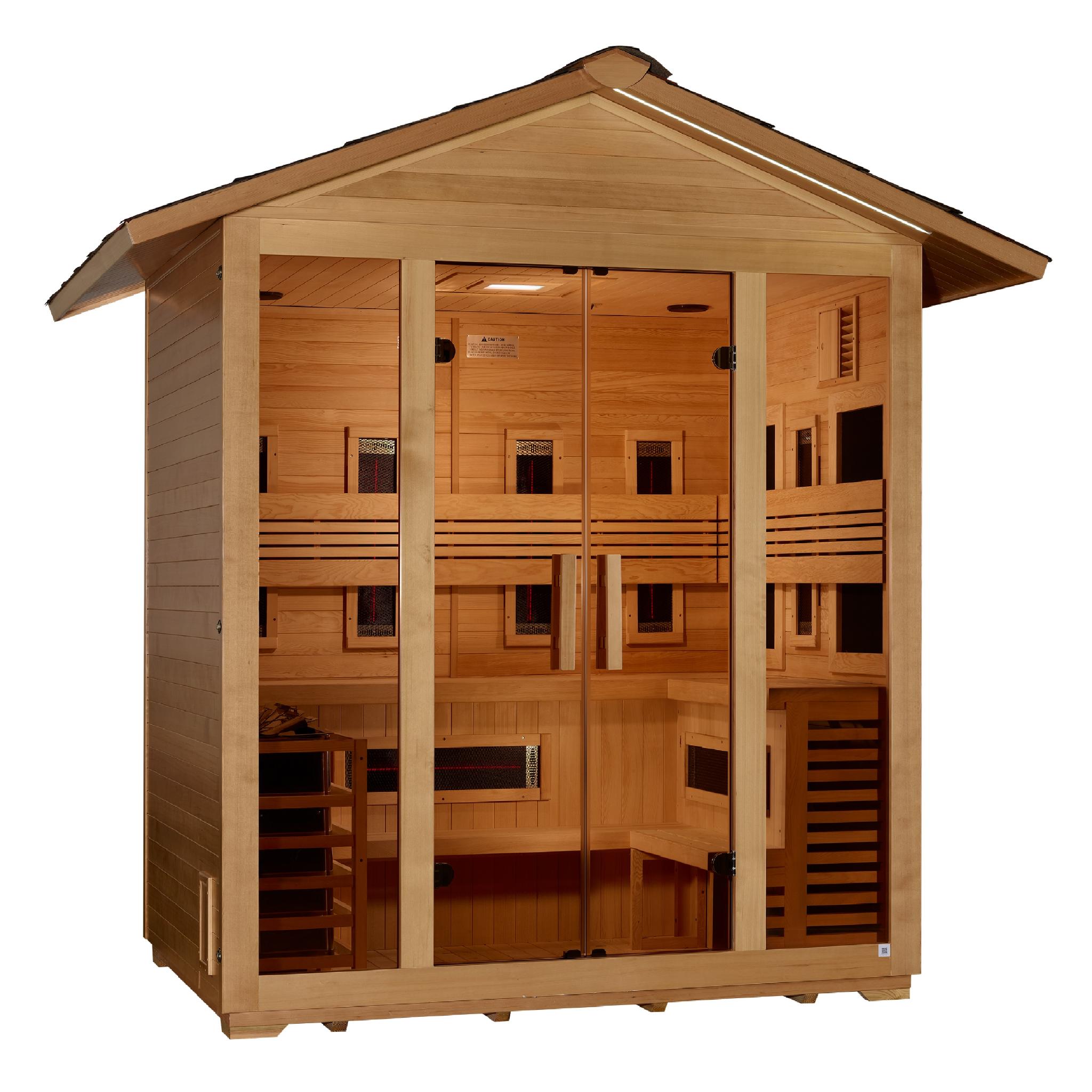 Golden Designs Gargellen 5 Person Hybrid Sauna with Full Spectrum & Harvia Stove (GDI-8125-01)