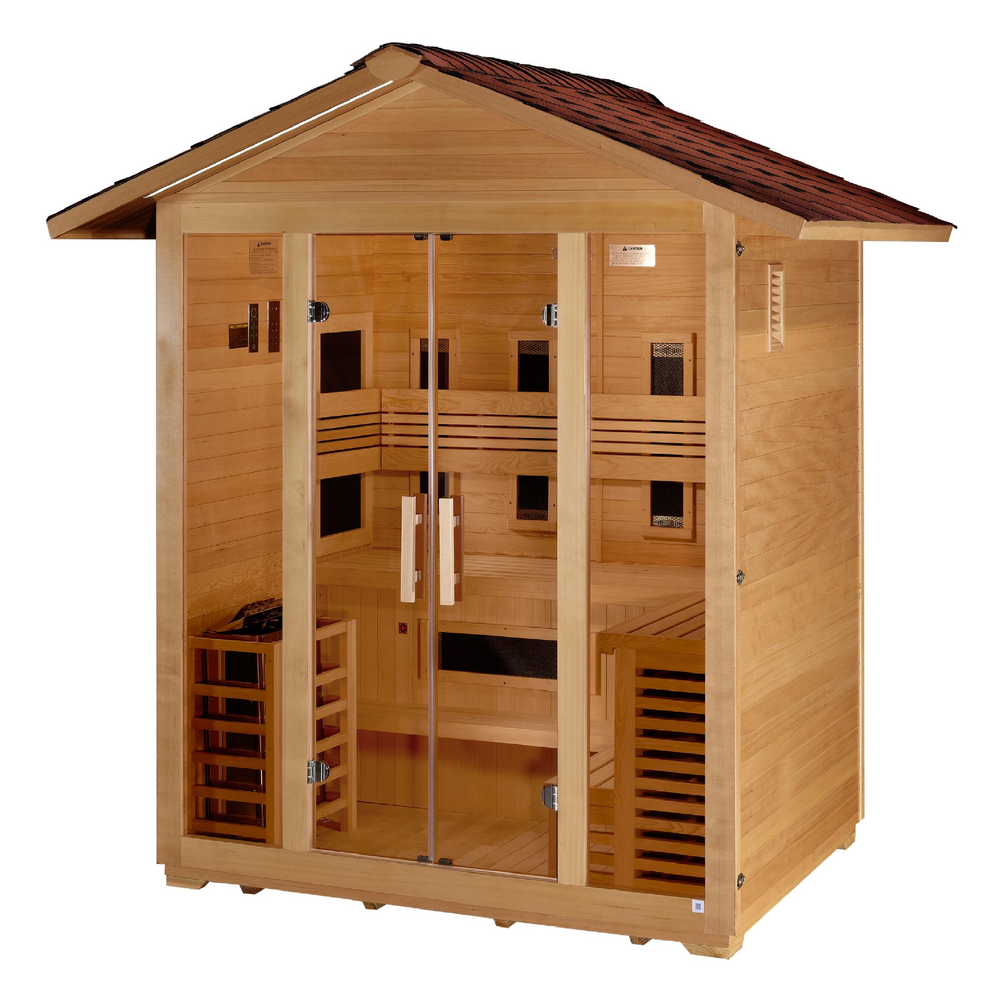 Golden Designs Gargellen 5 Person Hybrid Sauna with Full Spectrum & Harvia Stove (GDI-8125-01)