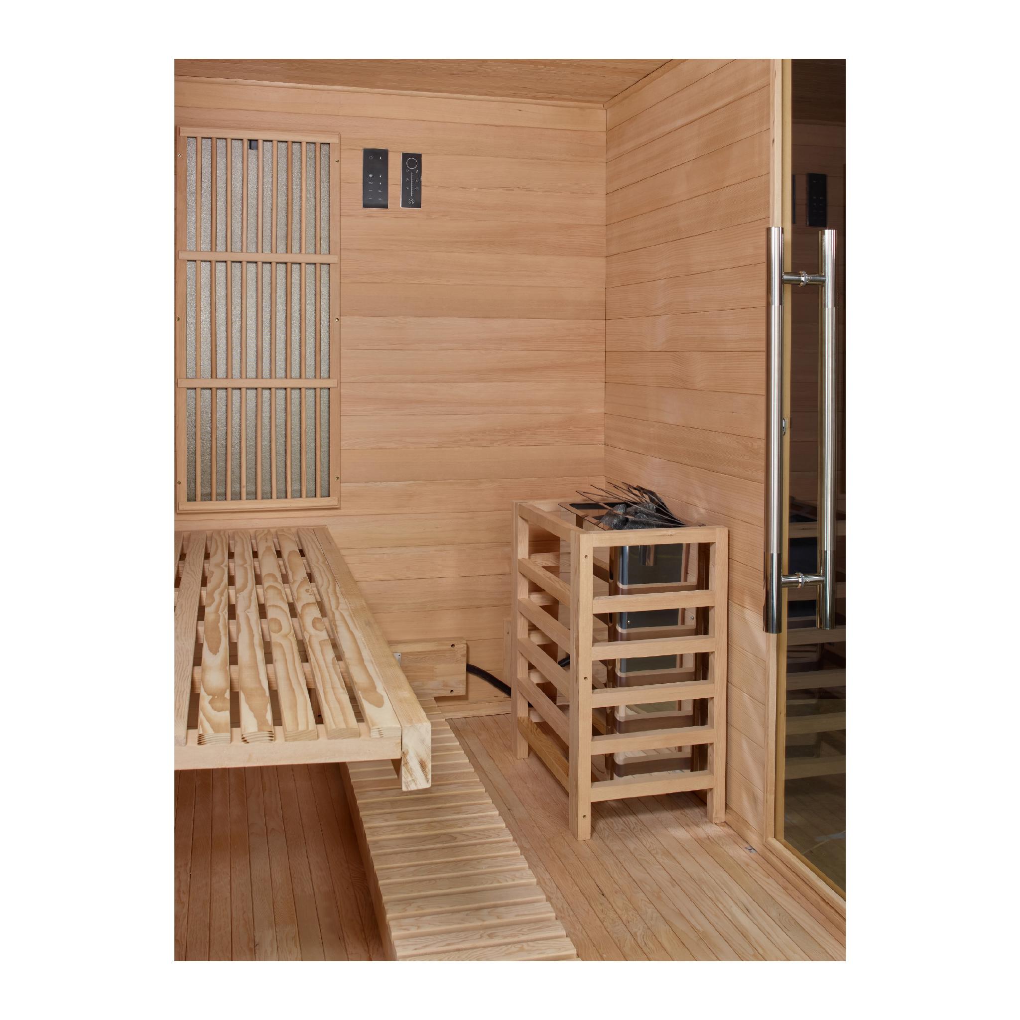 Golden Designs Soria 3 Person Hybrid Sauna with Full Spectrum & Harvia Stove (GDI-8330-01)