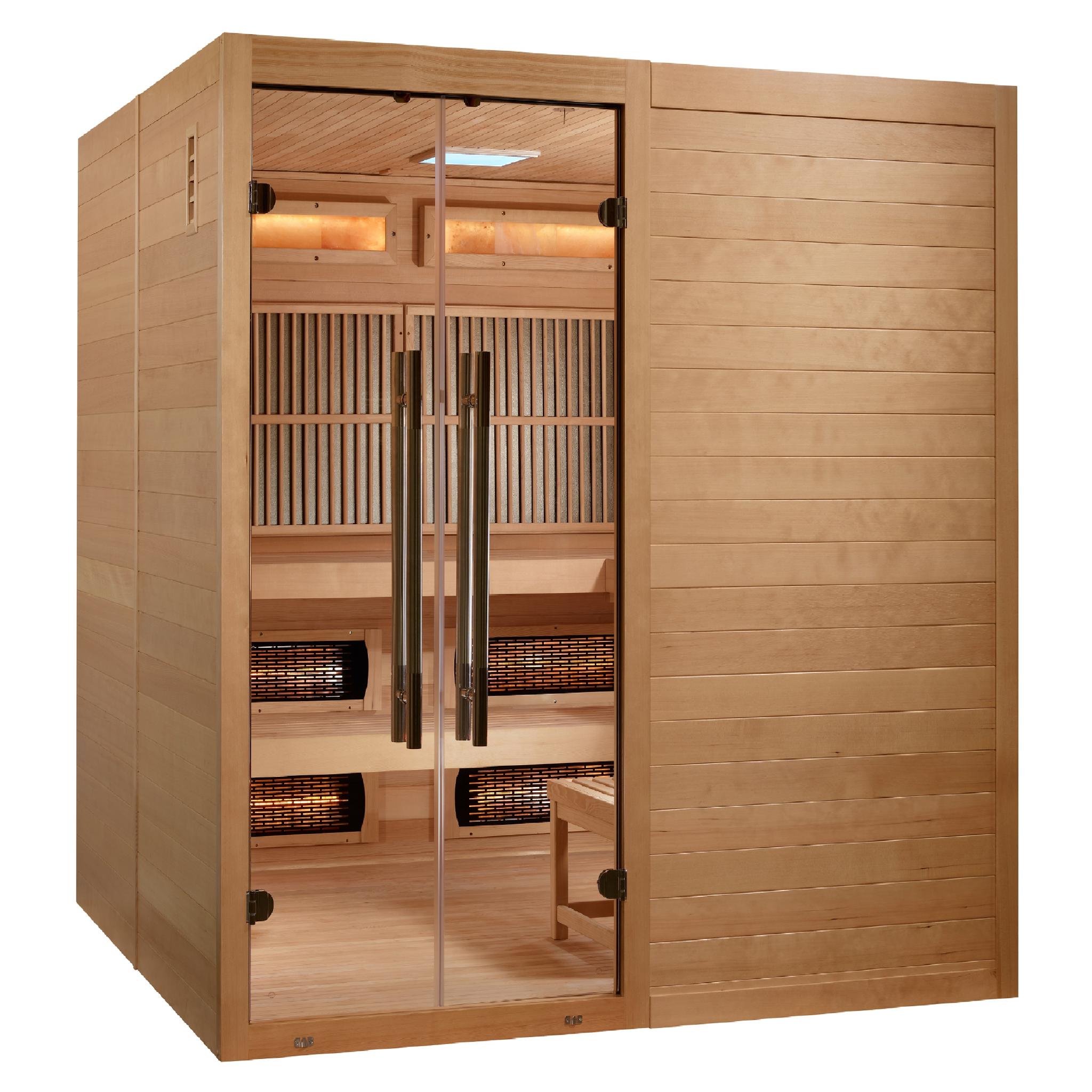 Golden Designs Toledo 6 Person Hybrid Infrared & Traditional Sauna (GDI-8360-01)