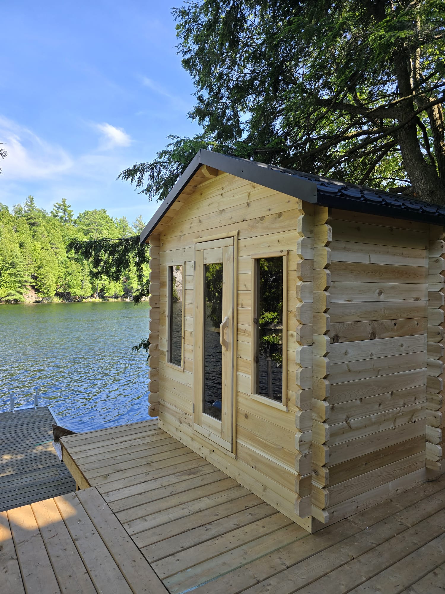 Leisurecraft Canadian Timber Georgian Cabin Sauna with Changeroom (Wood Burning Heater) CTC88CW