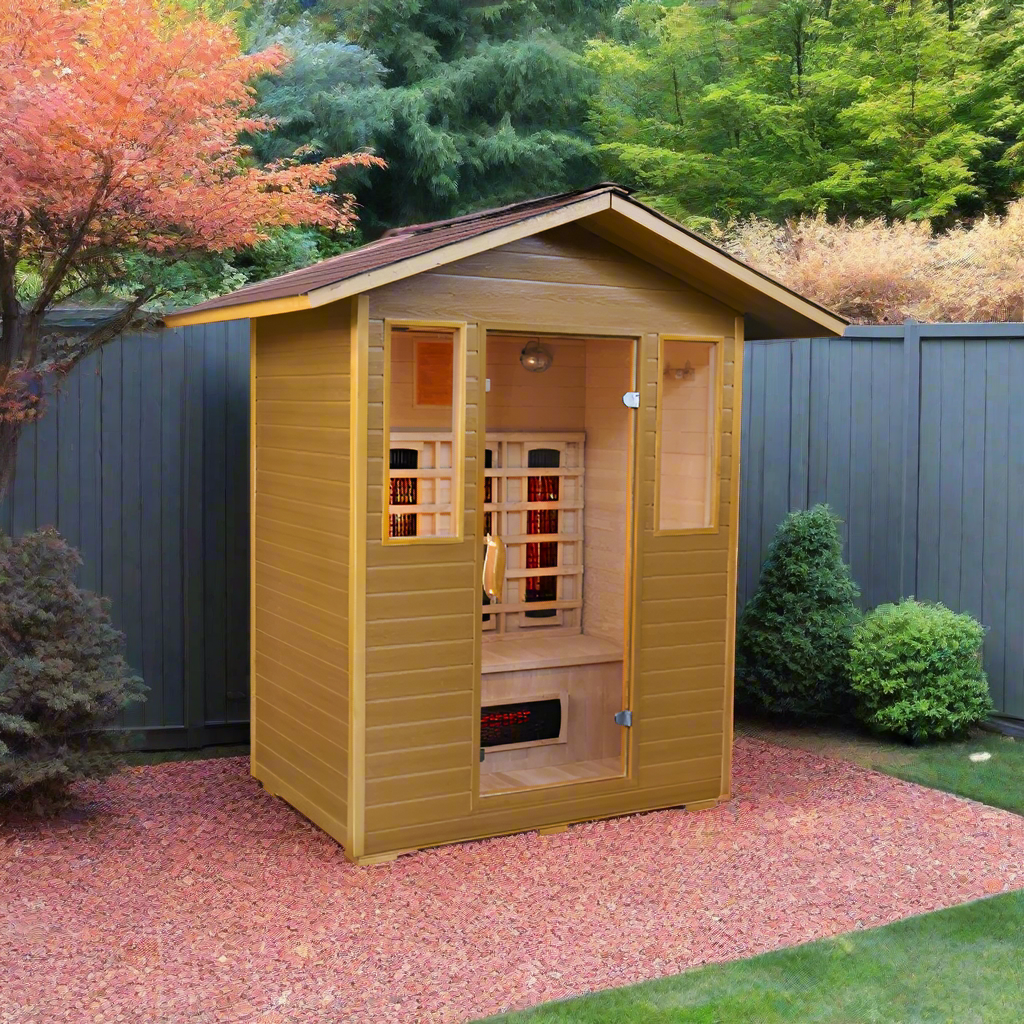 SunRay Grandby 3-Person Outdoor Infrared Sauna - Image 1