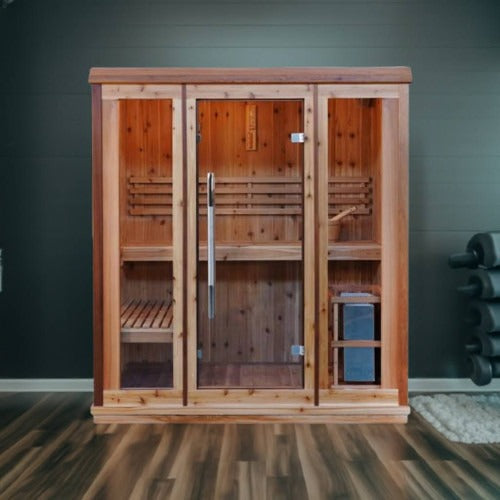 SunRay Hampton 3-Person Indoor Traditional Sauna with Double Bench