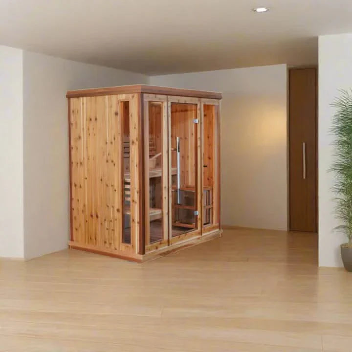 SunRay Hampton 3-Person Indoor Traditional Sauna with Double Bench - Image 3