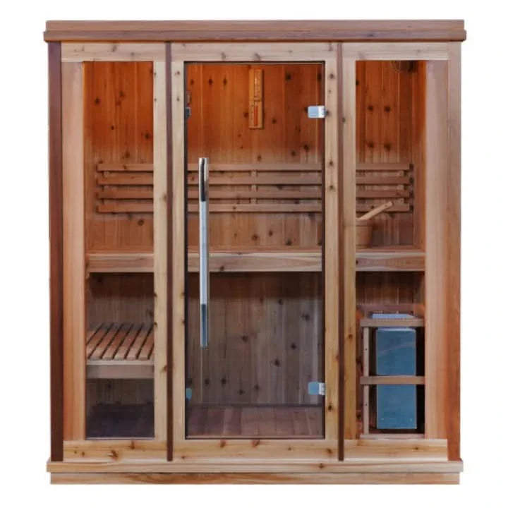 SunRay Hampton 3-Person Indoor Traditional Sauna with Double Bench - Image 2