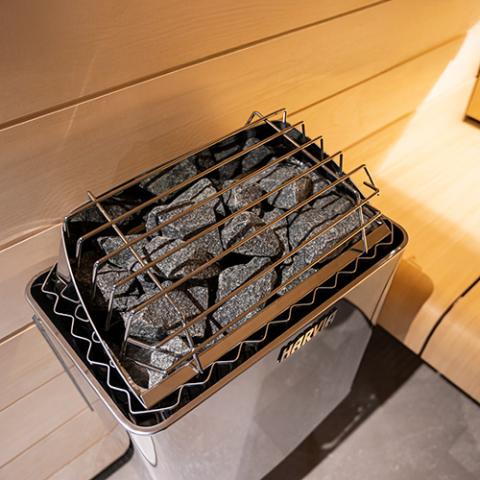 KIP Series 4.5kW Stainless Steel Sauna Heater at 240V 1PH with Built-In Time and Temperature Controls