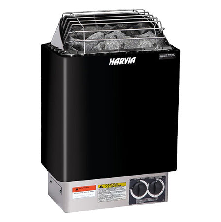 KIP Series 6kW Sauna Heater, Built-In Controls, Black