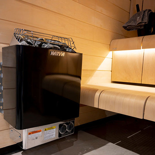 KIP Series 4.5kW Stainless Steel Sauna Heater at 240V 1PH with Built-In Time and Temperature Controls