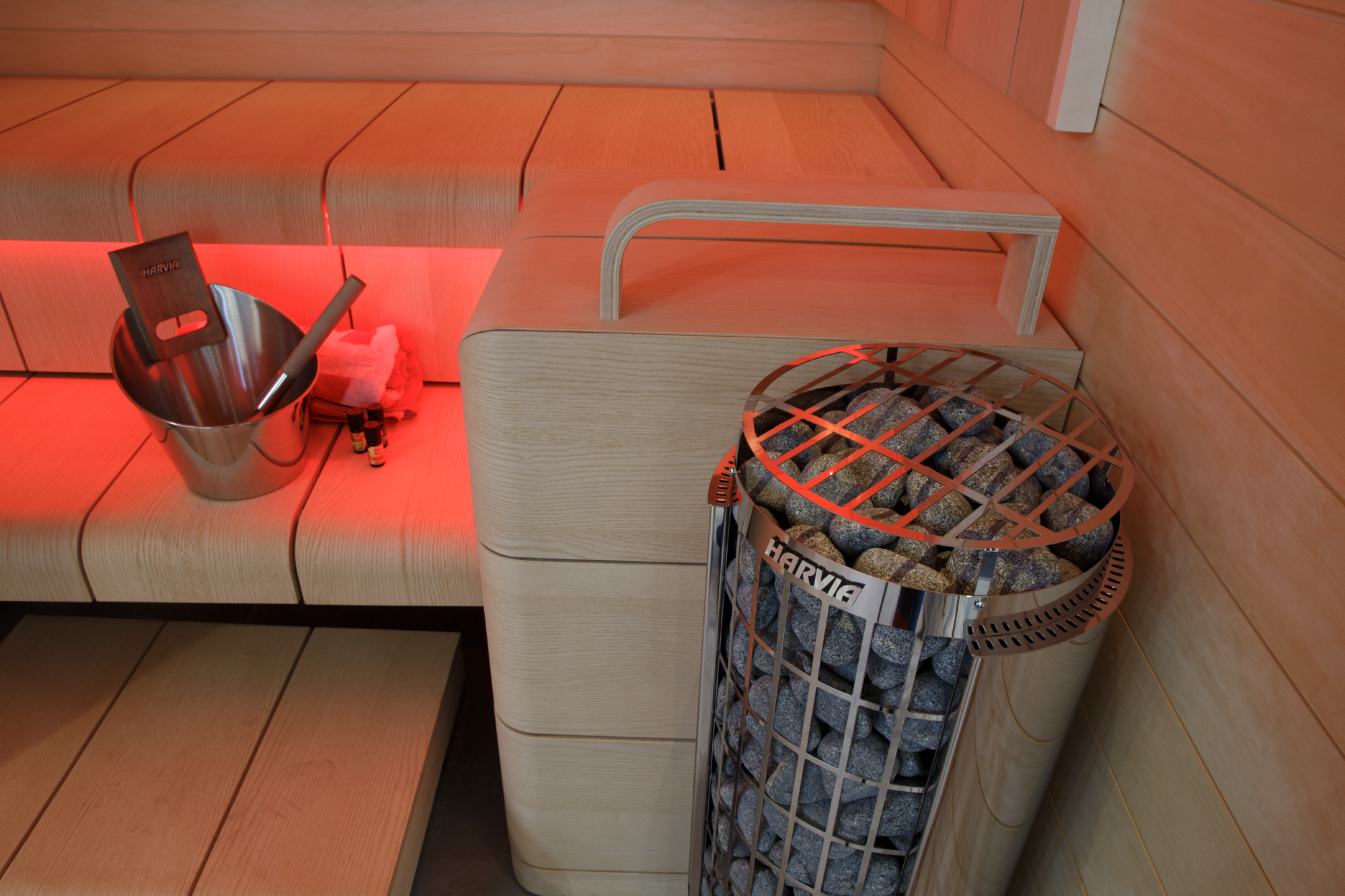 Cilindro Half Series 6kW Stainless Steel Sauna Heater at 240V 1PH with Built-In Time and Temperature Controls