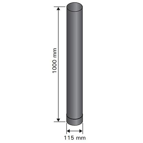 Smoke Pipe, Sauna Wood Stove, 1m, 115mm, Stainless