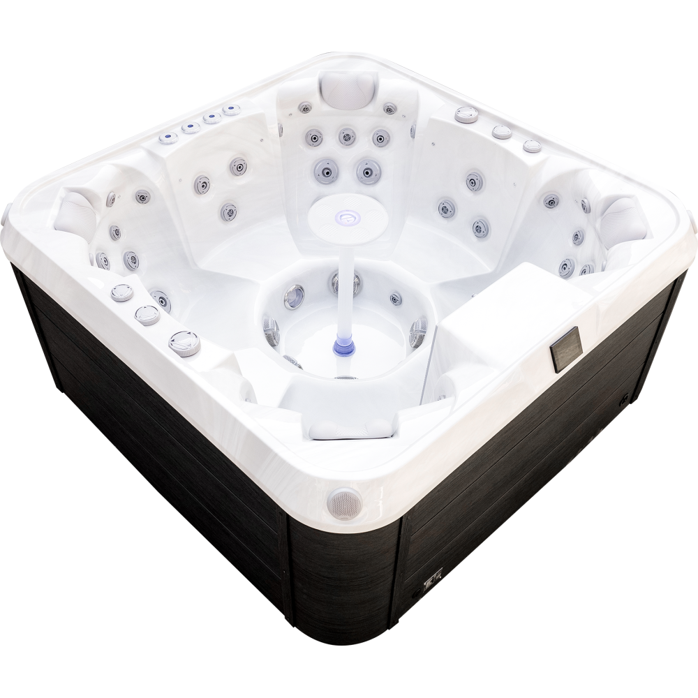 Luxury Spas Denali 7 Person Hot Tub — 60 Jet Premium Spa with Waterfall (WS-006)
