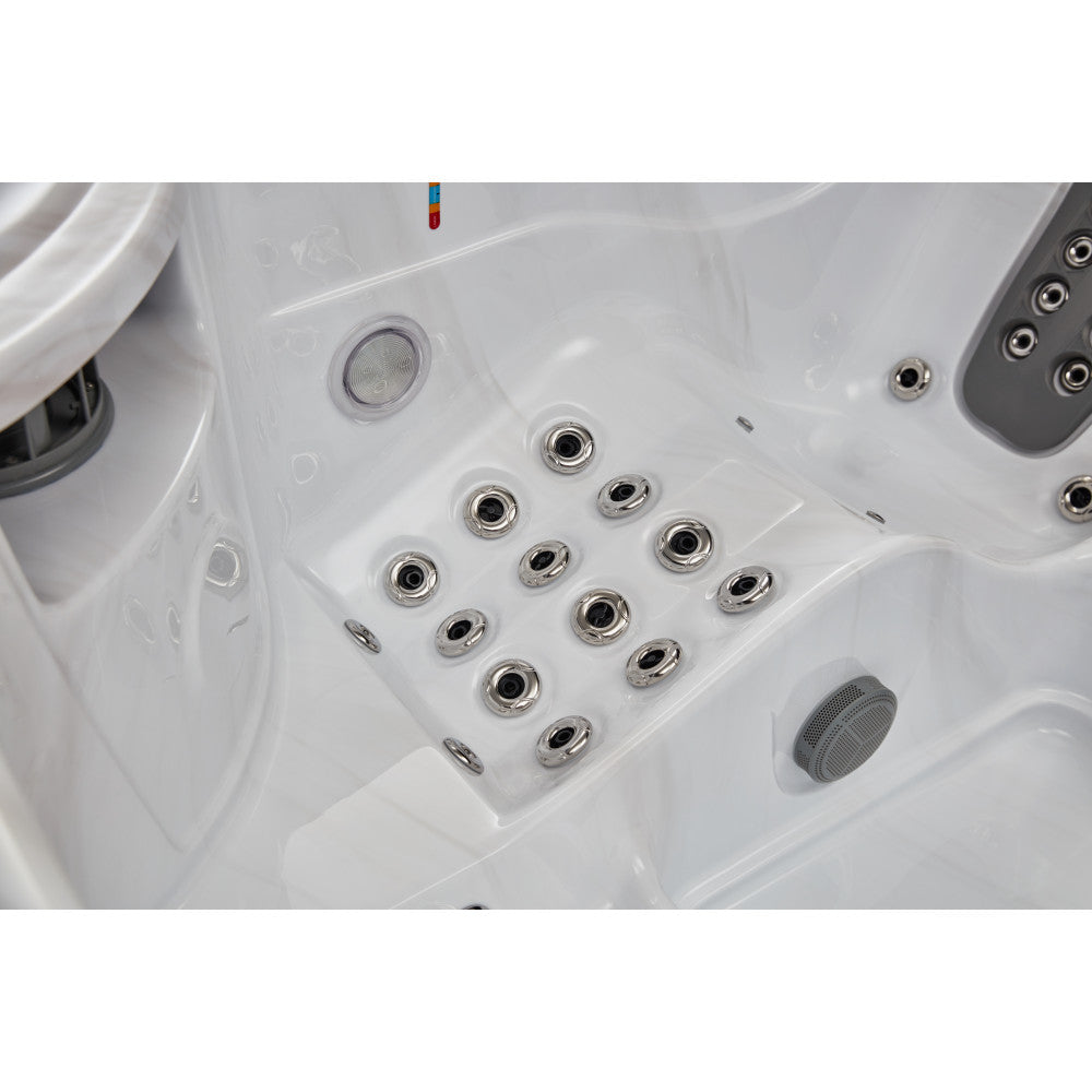 Luxury Spas Infinity 5 Person Hot Tub — 77 Stainless Steel Jet Spa (WS-594-CGE)