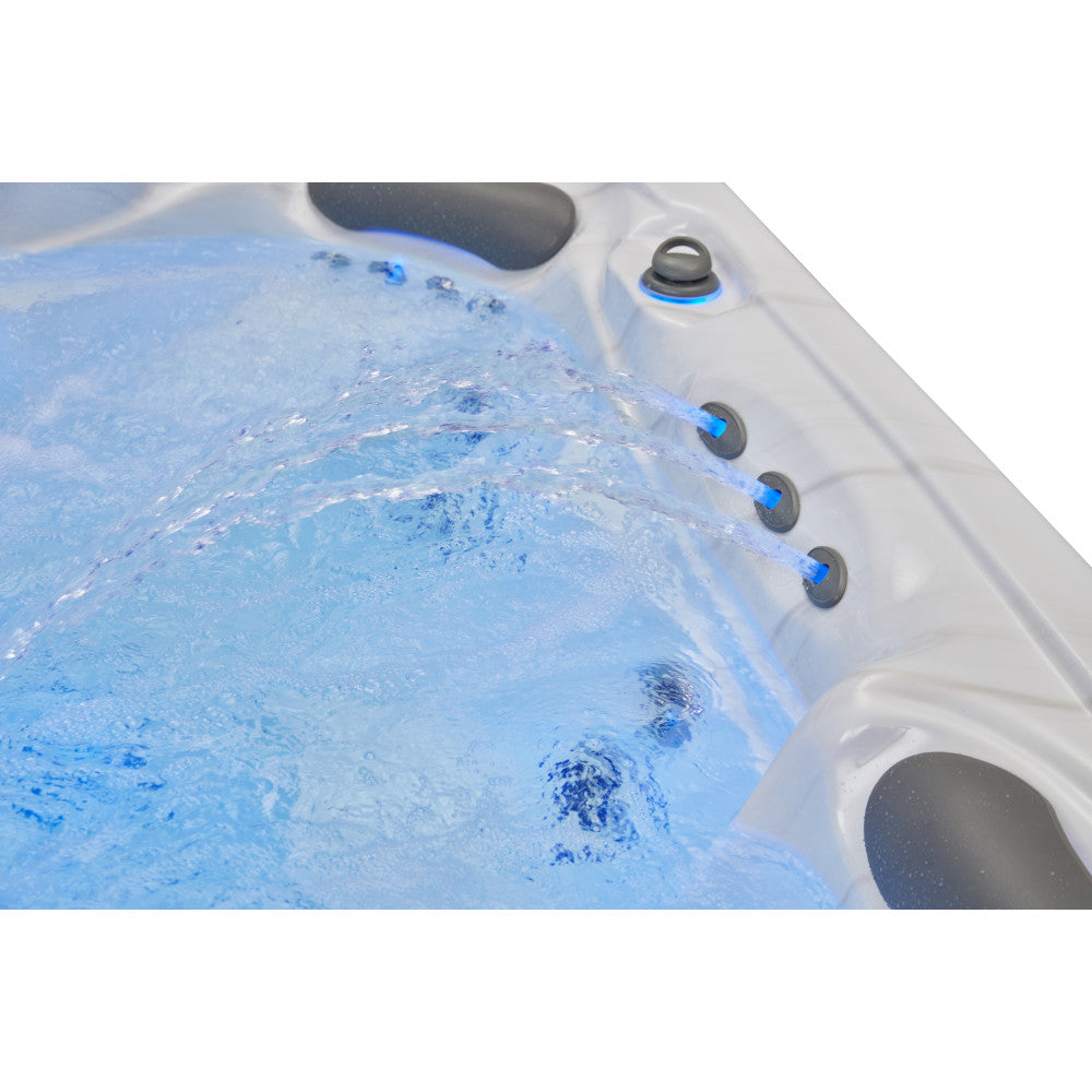 Luxury Spas Infinity 5 Person Hot Tub — 77 Stainless Steel Jet Spa (WS-594-CGE)