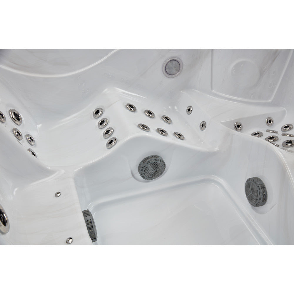 Luxury Spas Infinity 5 Person Hot Tub — 77 Stainless Steel Jet Spa (WS-594-CGE)