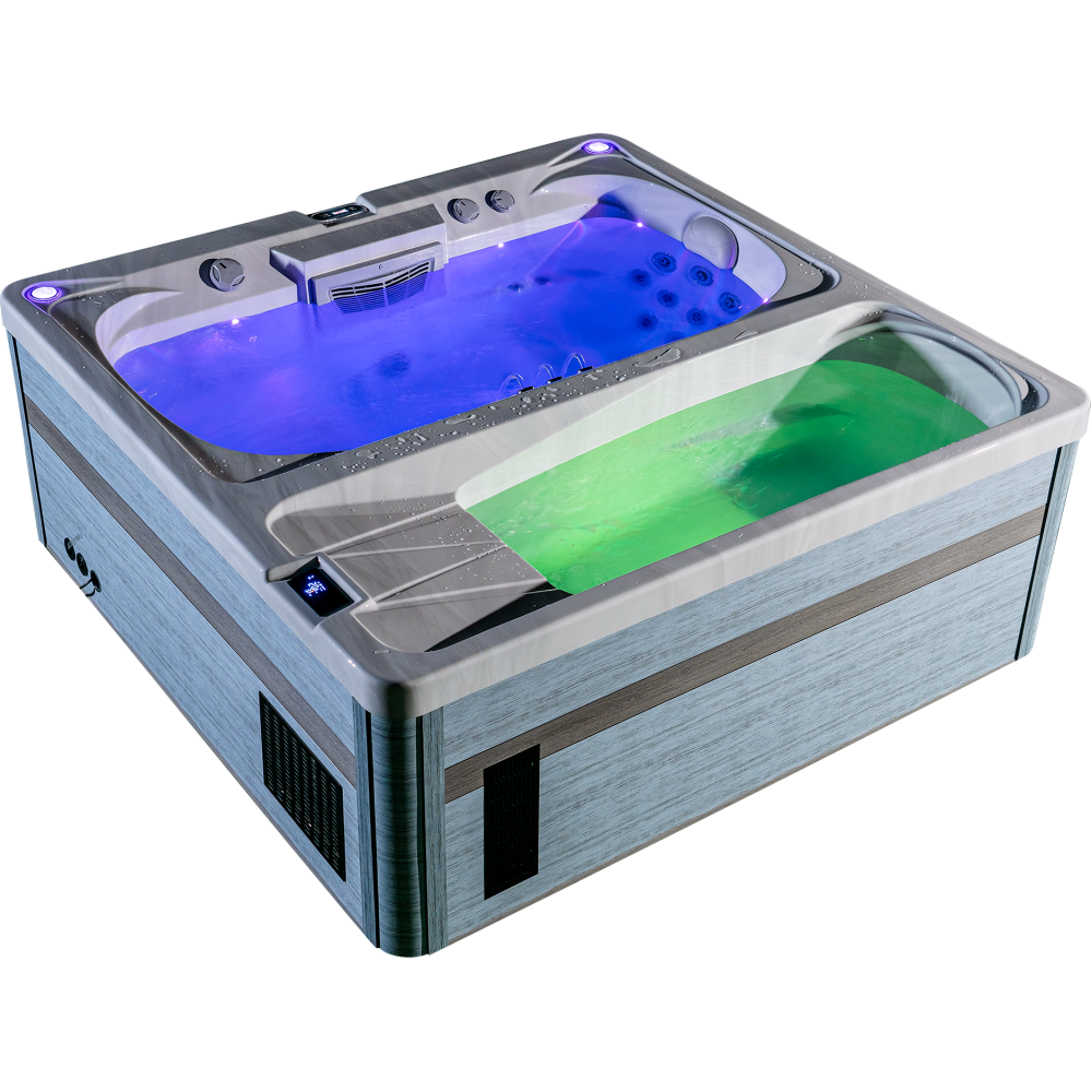 Luxury Spas Marquis Hot & Cold Spa — 3 Person Dual-Zone Hot Tub with Cold Plunge (I-02)