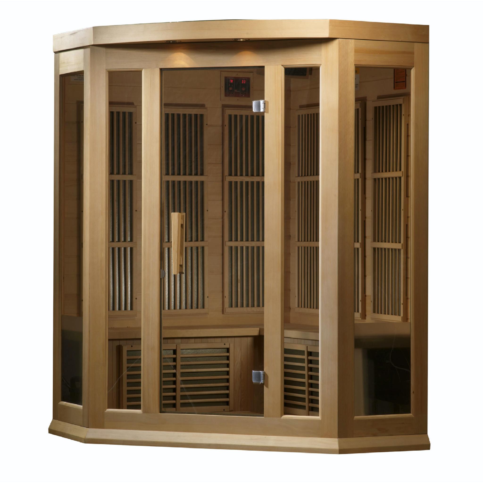 Maxxus 3 Person Corner Low EMF FAR IR Sauna by Golden Designs (MX-K356-01)