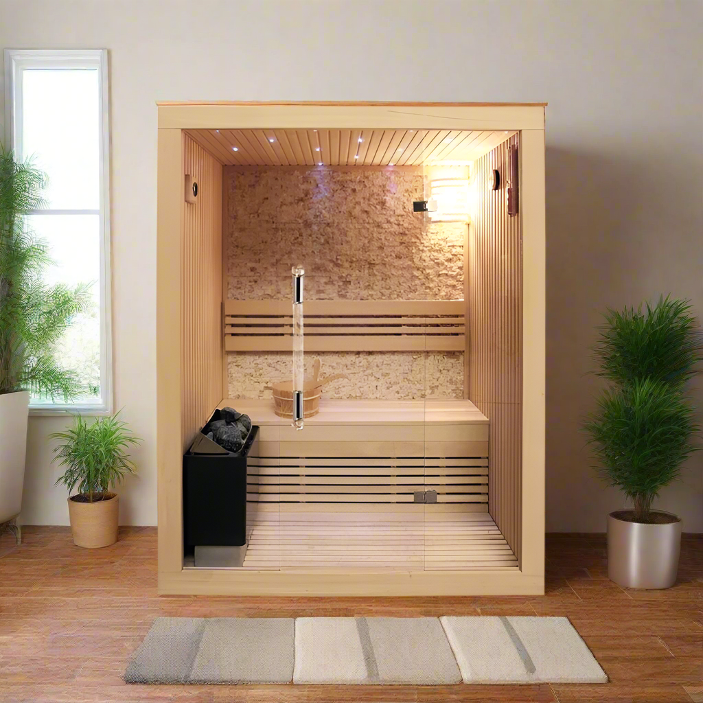 SunRay Rockledge 2-Person Luxury Indoor Traditional Sauna - Image 1