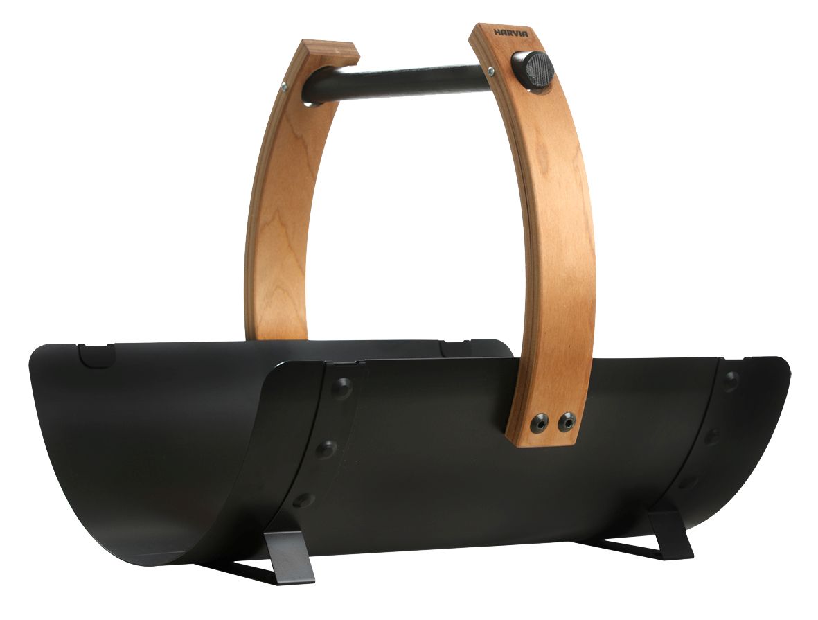 Wood-Burning Sauna Stove Firewood Carrier, Black