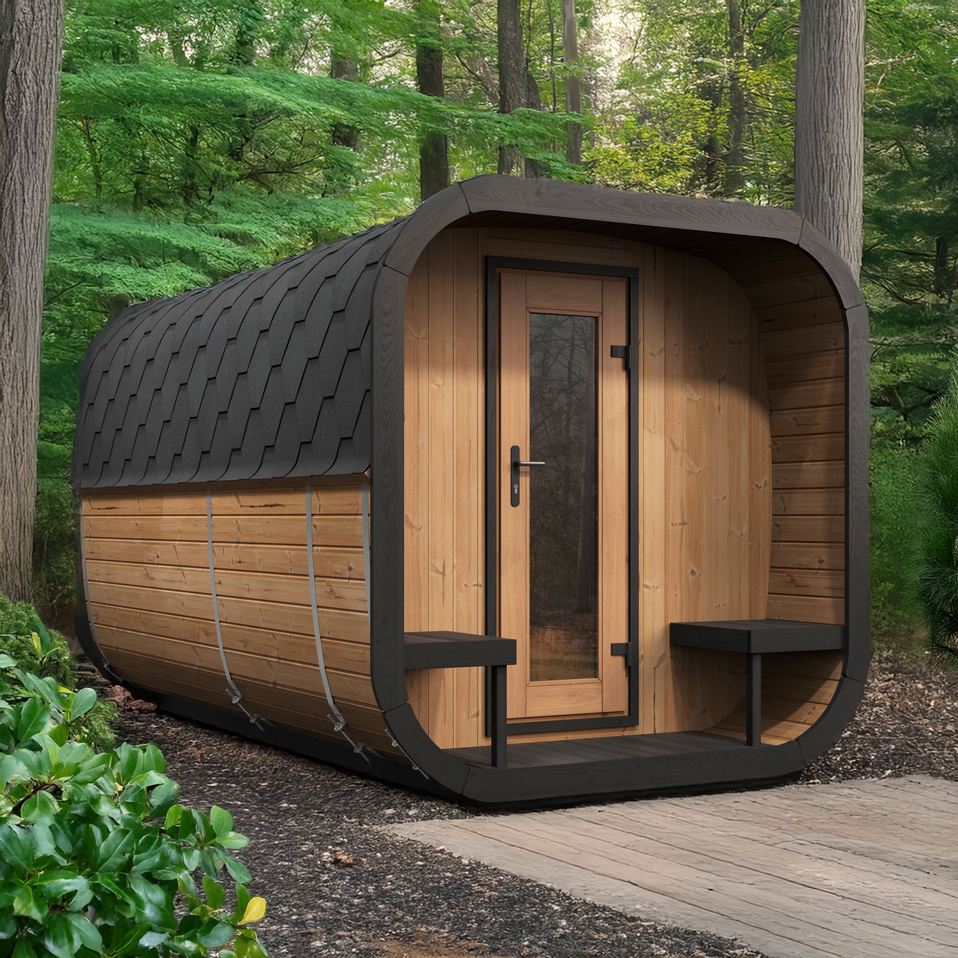 SaunaLife Model CL12GCP Cube Sauna + Cold Plunge (SL-MODEL-CL12GCP)