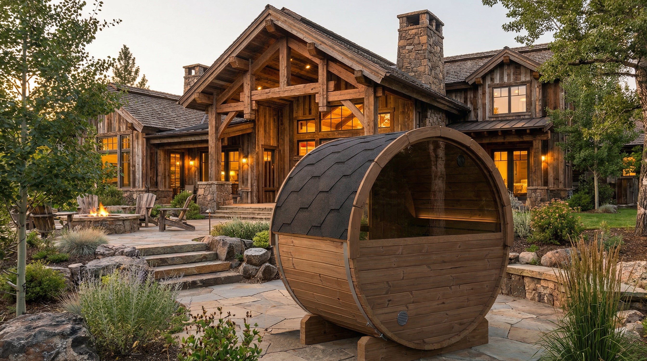 SaunaLife Model E6W Barrel Sauna (SL-MODELE6W)