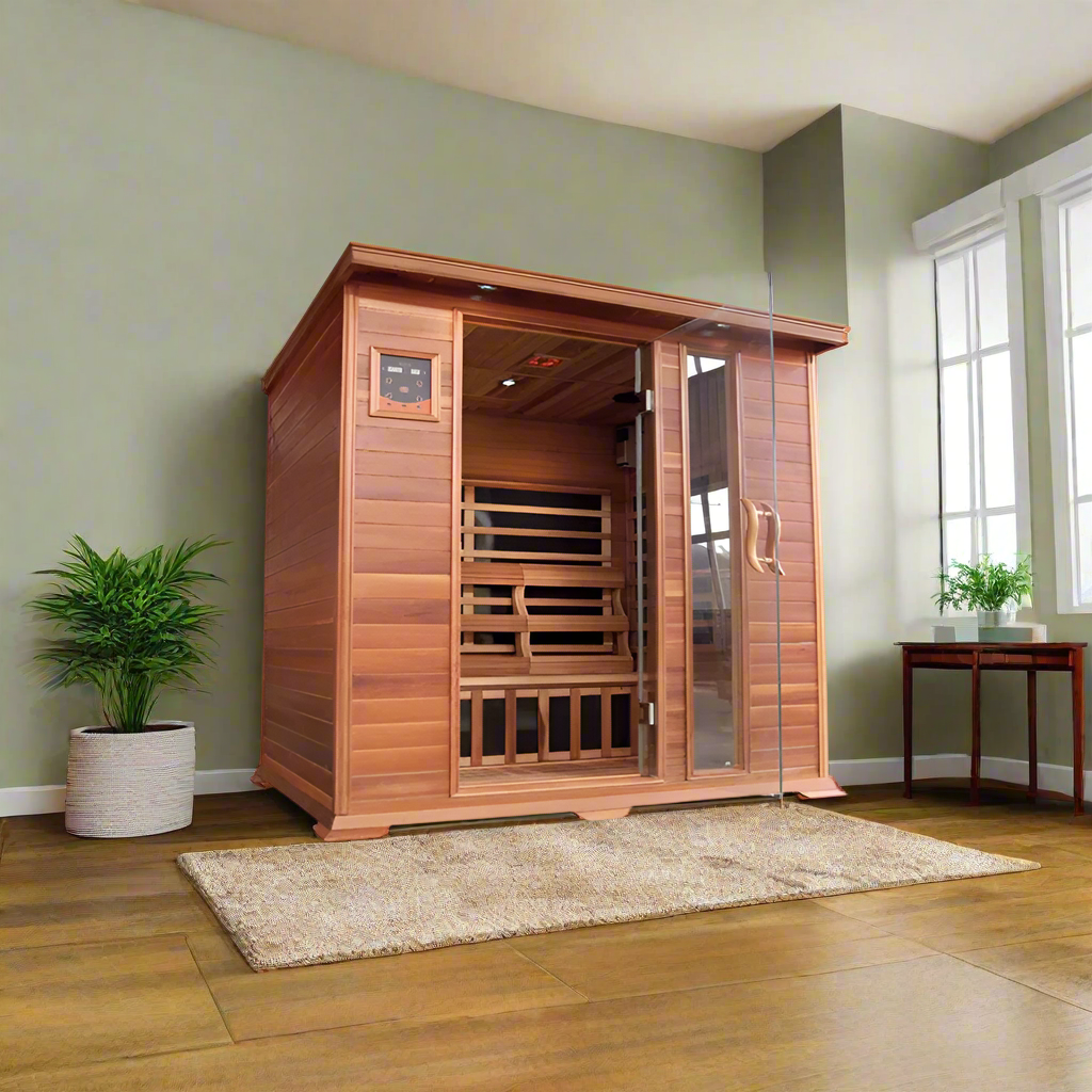SunRay Savannah 3-Person Indoor Infrared Cedar Sauna - Image 1