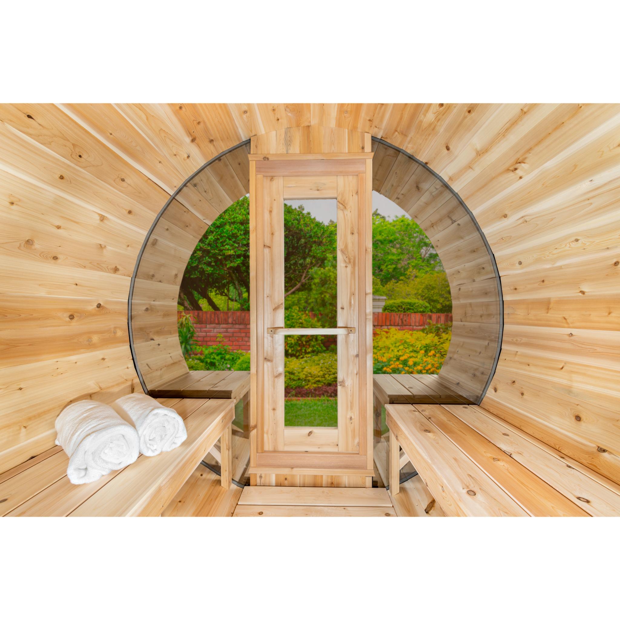 Leisurecraft Canadian Timber Tranquility MP Barrel Sauna with Electric Heater (CTC2345MPE)