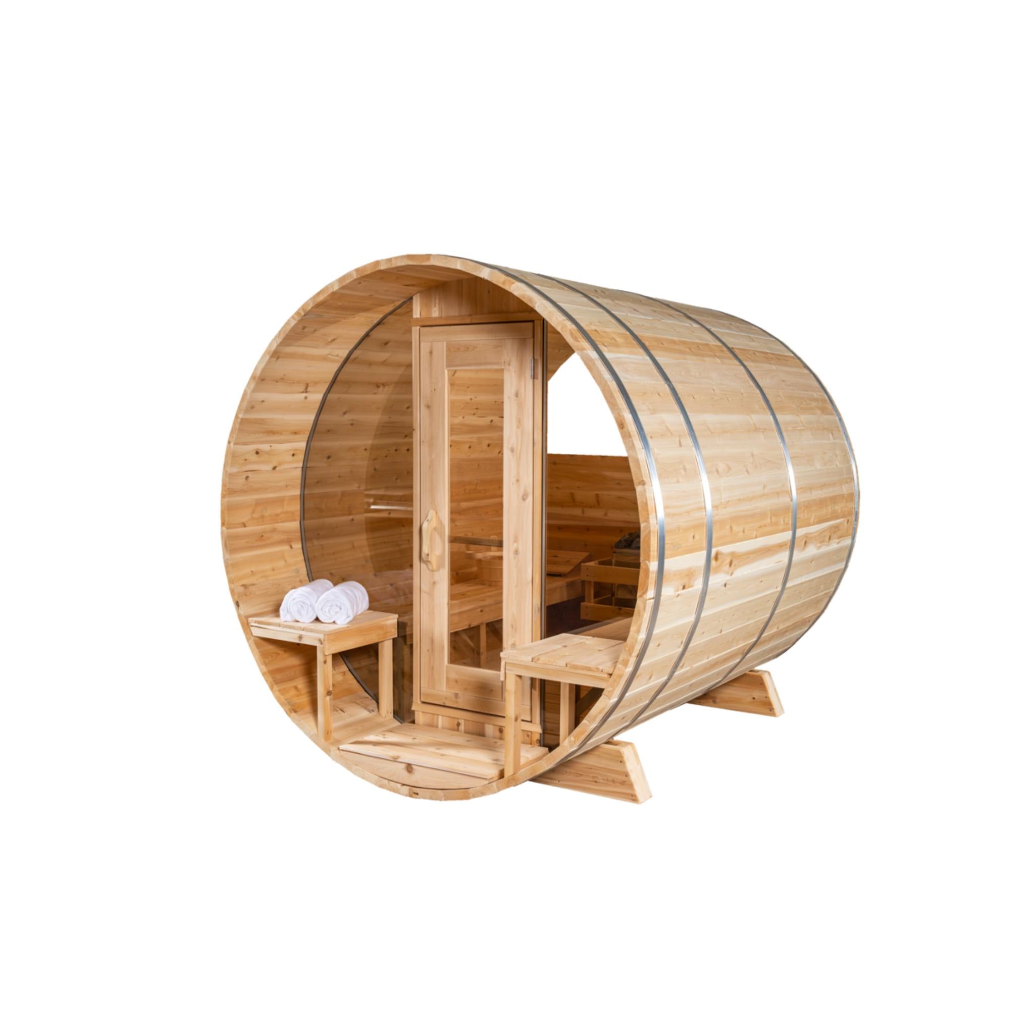 Leisurecraft Canadian Timber Tranquility MP Barrel Sauna with Electric Heater (CTC2345MPE)