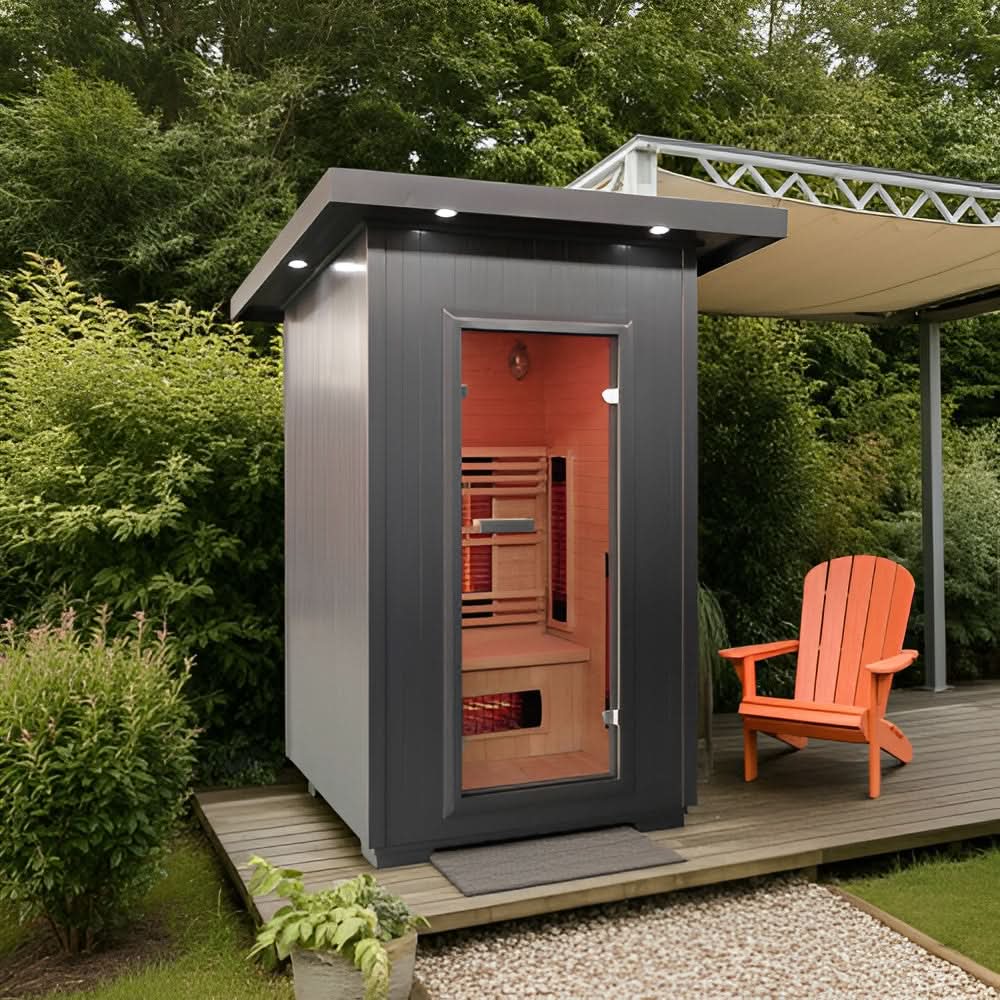 SunRay Logan 2-Person Outdoor Infrared Sauna - Image 1