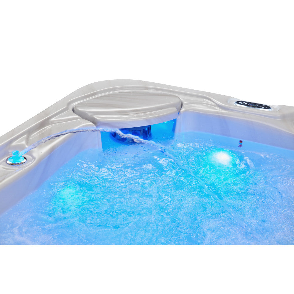 Luxury Spas Infinity 5 Person Hot Tub — 77 Stainless Steel Jet Spa (WS-594-CGE)