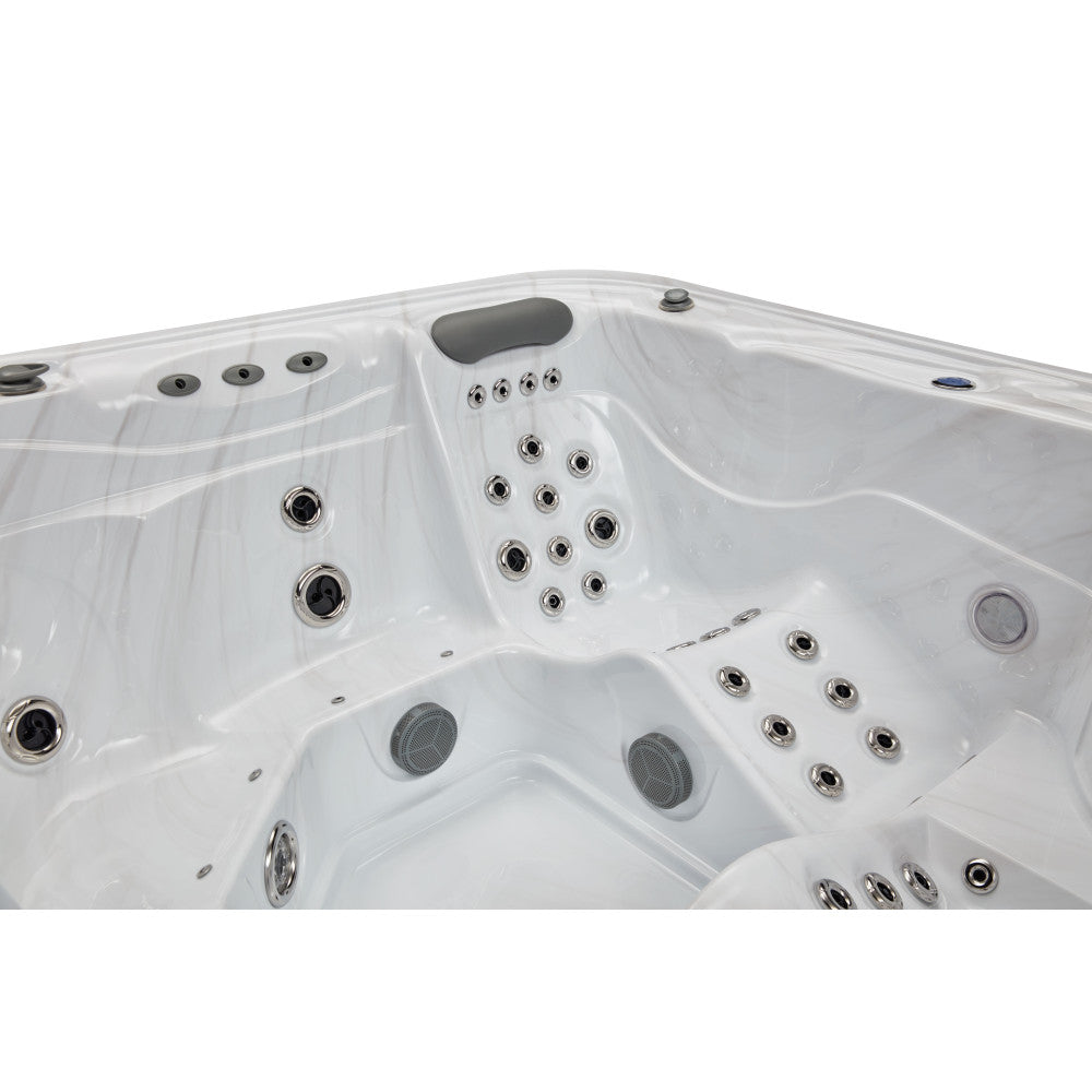 Luxury Spas Infinity 5 Person Hot Tub — 77 Stainless Steel Jet Spa (WS-594-CGE)