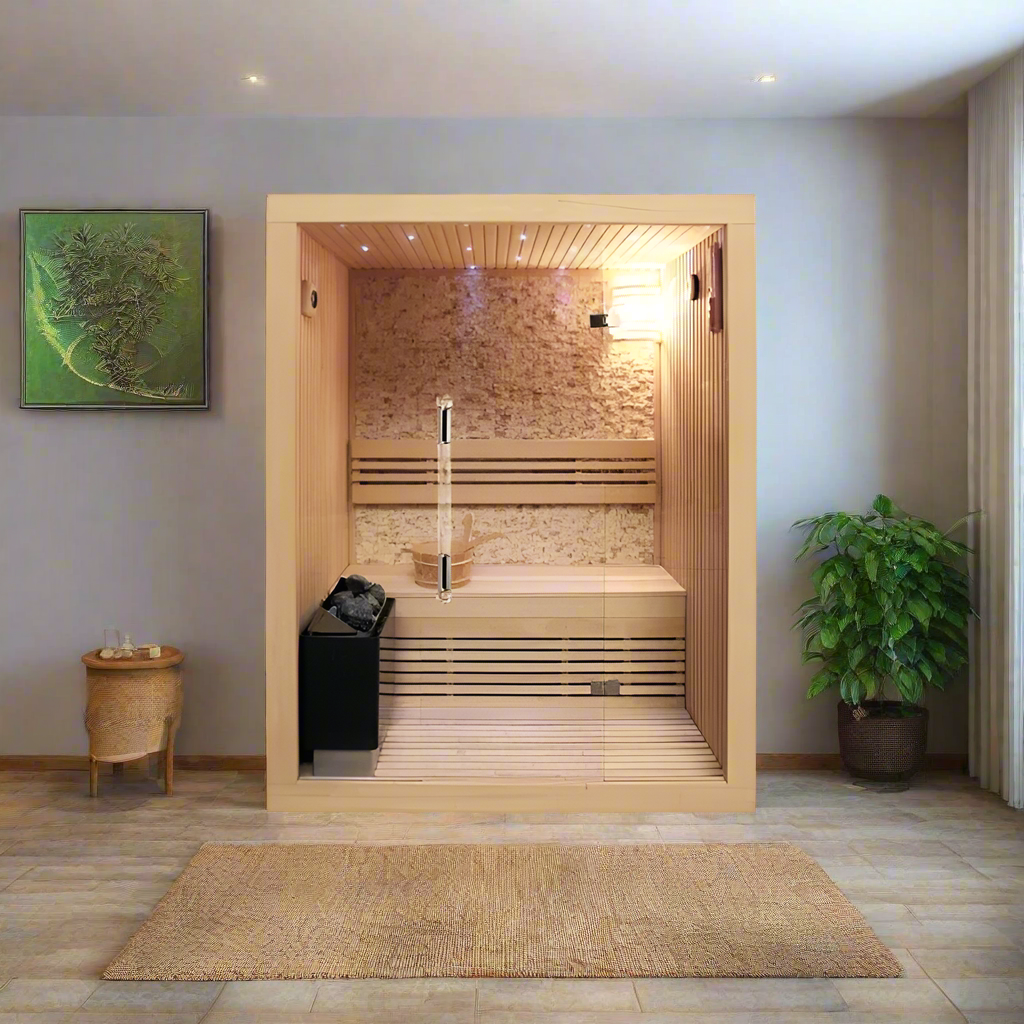 SunRay Westlake 3-Person Luxury Indoor Traditional Sauna - Image 1