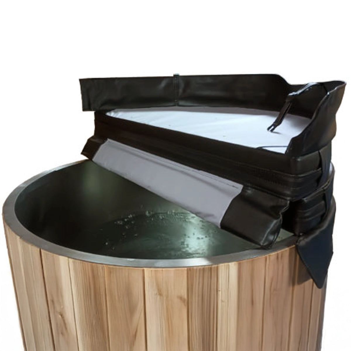 DCT Barrel Cover on Cold Plunge Tub