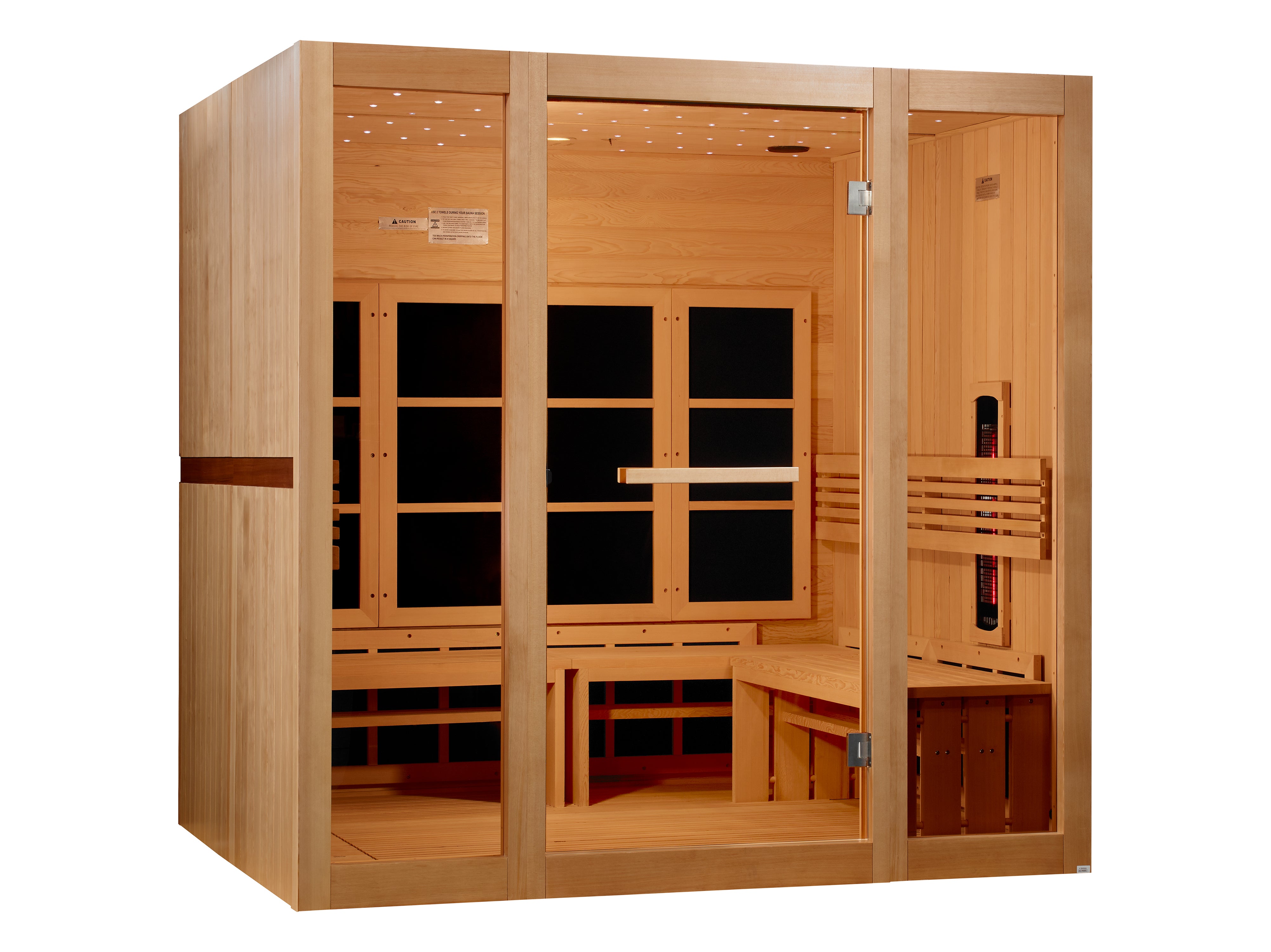 ***New 2026 Model*** Golden Designs 8 Person Full Spectrum Near Zero EMF Infrared Sauna (Canadian Hemlock) (GDI-6880-03)