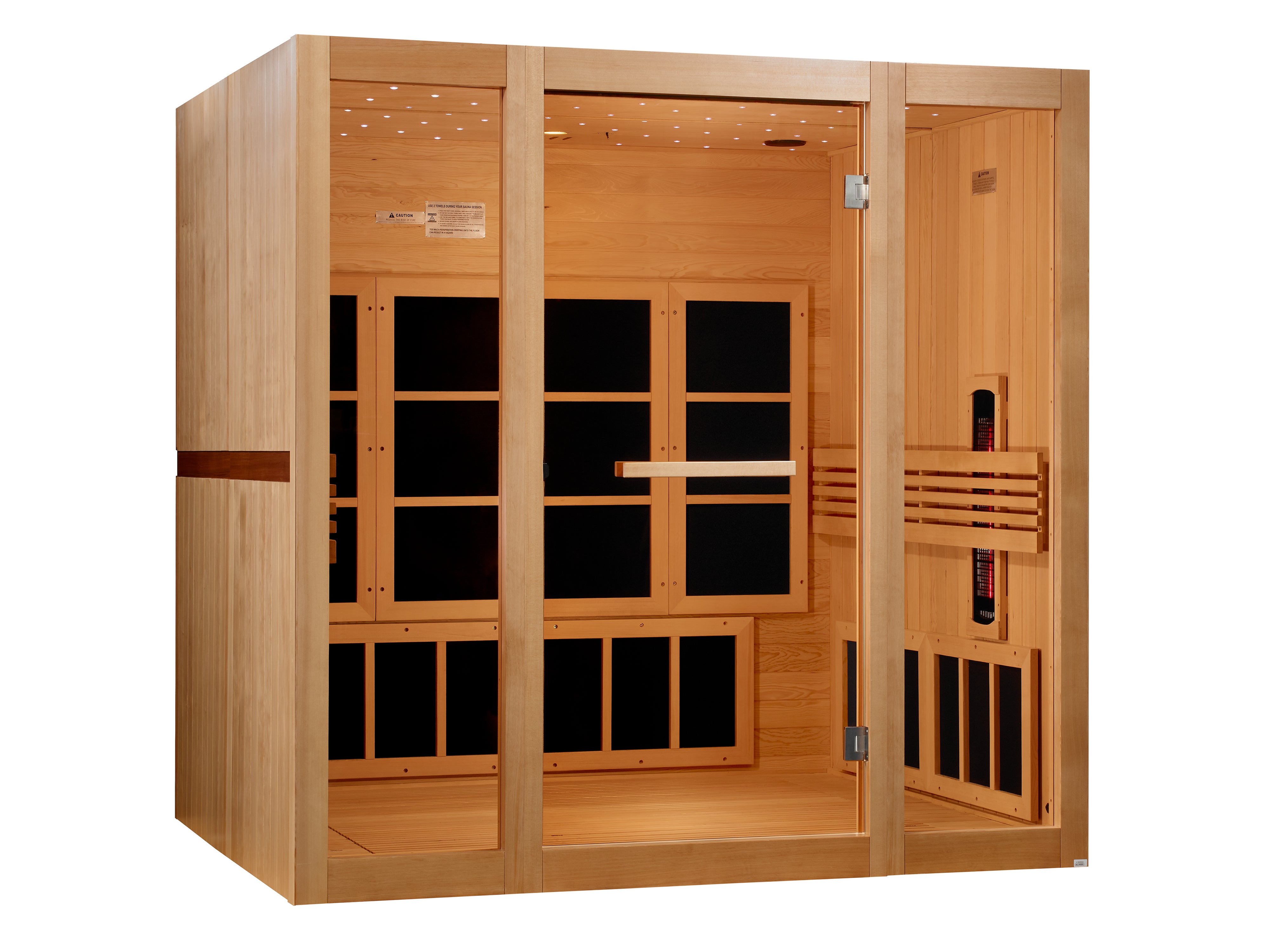 ***New 2026 Model*** Golden Designs 8 Person Full Spectrum Near Zero EMF Infrared Sauna (Canadian Hemlock) (GDI-6880-03)