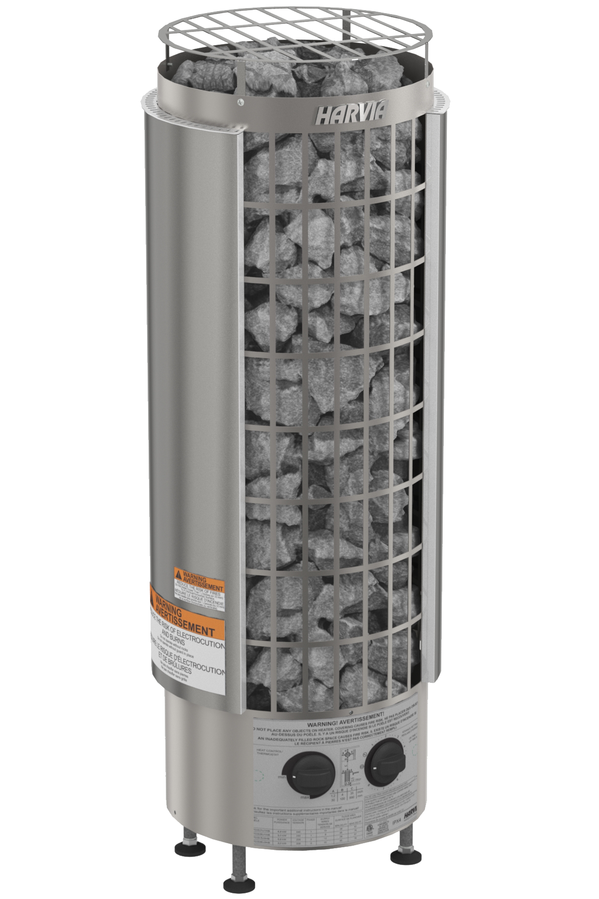 Cilindro Half Series 9kW Stainless Steel Sauna Heater at 240V 1PH