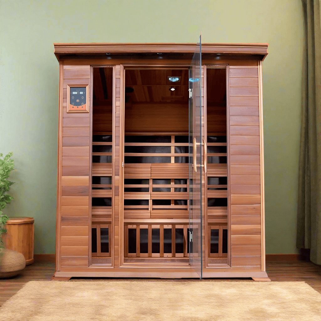 SunRay Sequoia 4-Person Indoor Infrared Cedar Sauna - Image 1