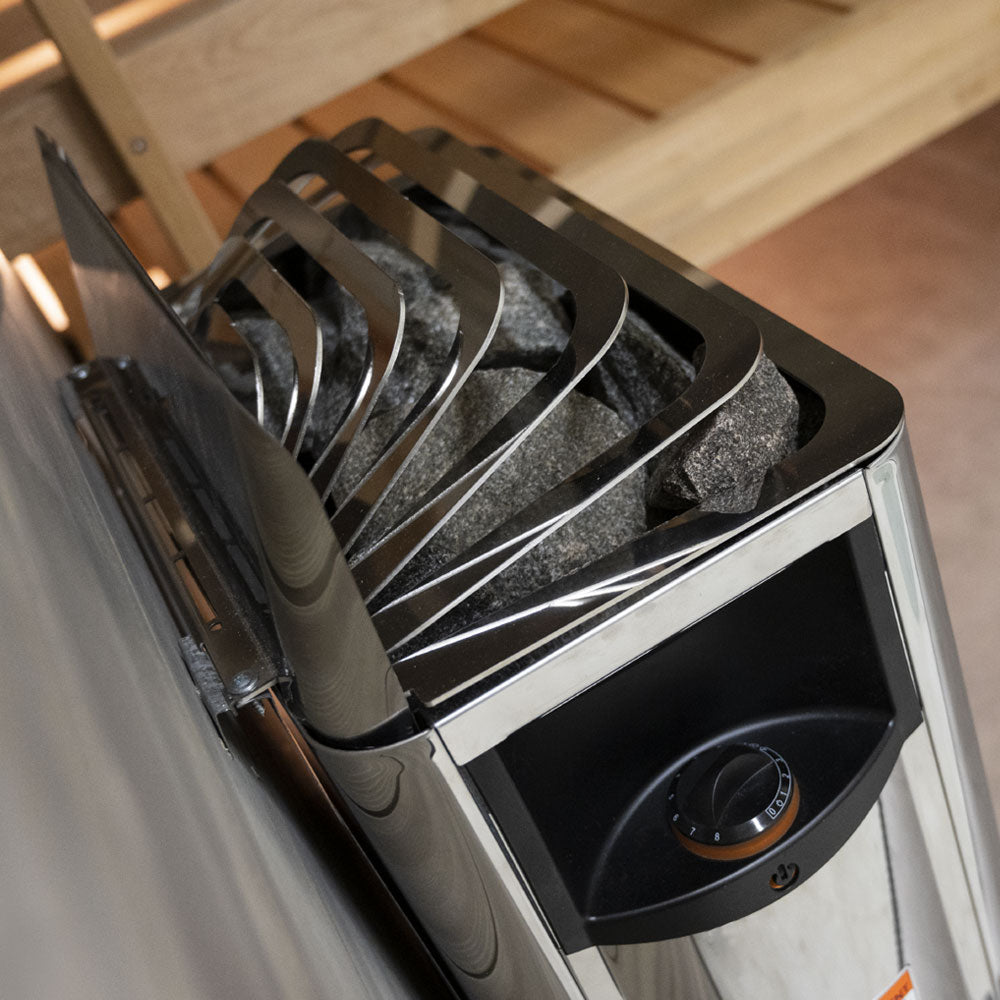 The Wall Series, 6kW, Black Stainless Steel Sauna Heater, 240V 1PH